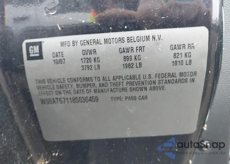 2008 Saturn Astra Xr from USA, damaged, VIN W08AT671185036459